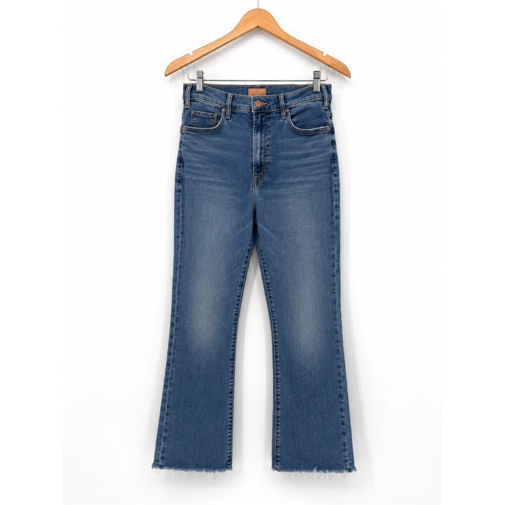 Mother The Hustler Ankle Fray Jeans in Healing Jar Wash Size 30 High Rise Flare